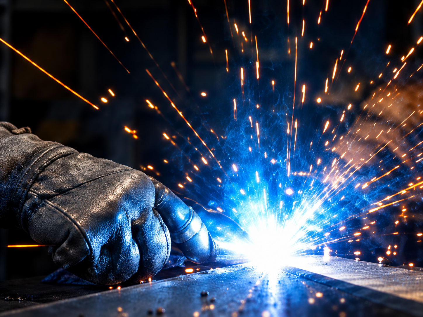 Close-up professional welding work
